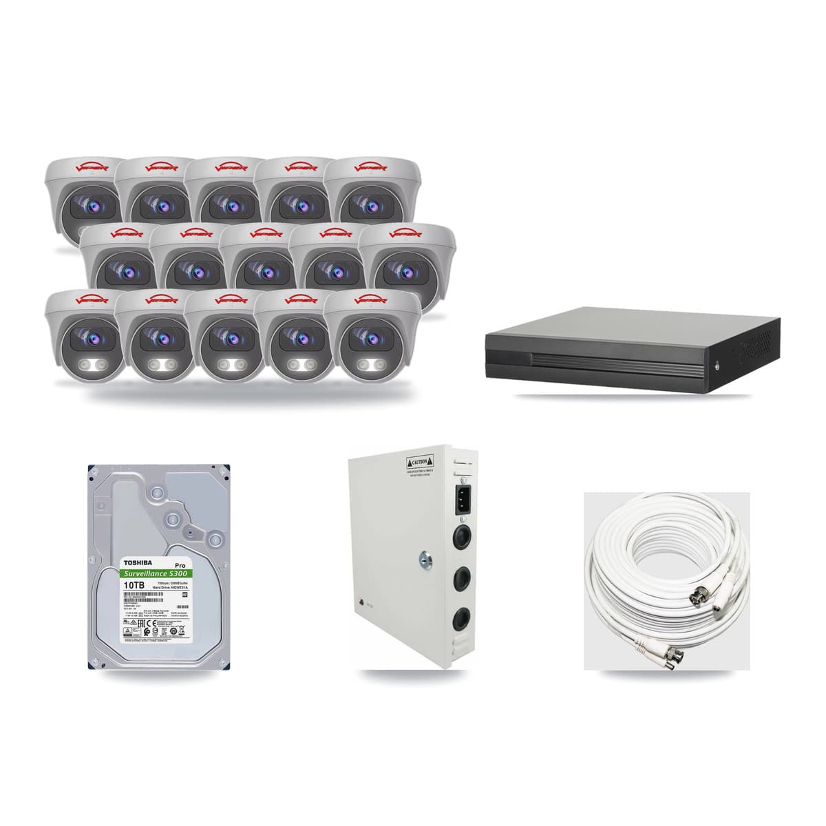 16-Channel 5MP CCTV Kit — 15 Viper Cameras + 10TB Recording - Image 1