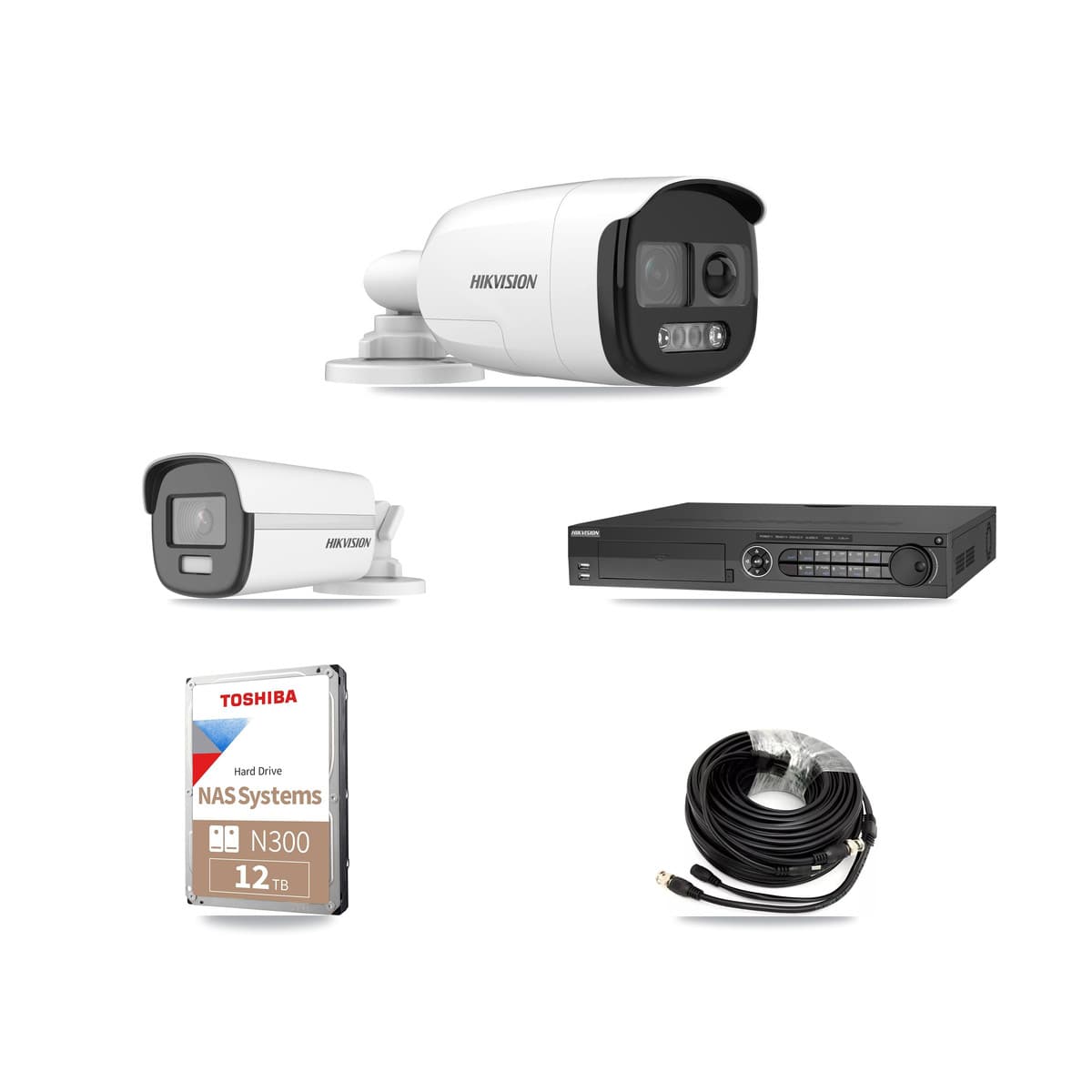 Hikvision 32-Channel 5MP – 4K CCTV Kit — 7 5MP + 1 4K Bullet Cameras + 12TB Recording