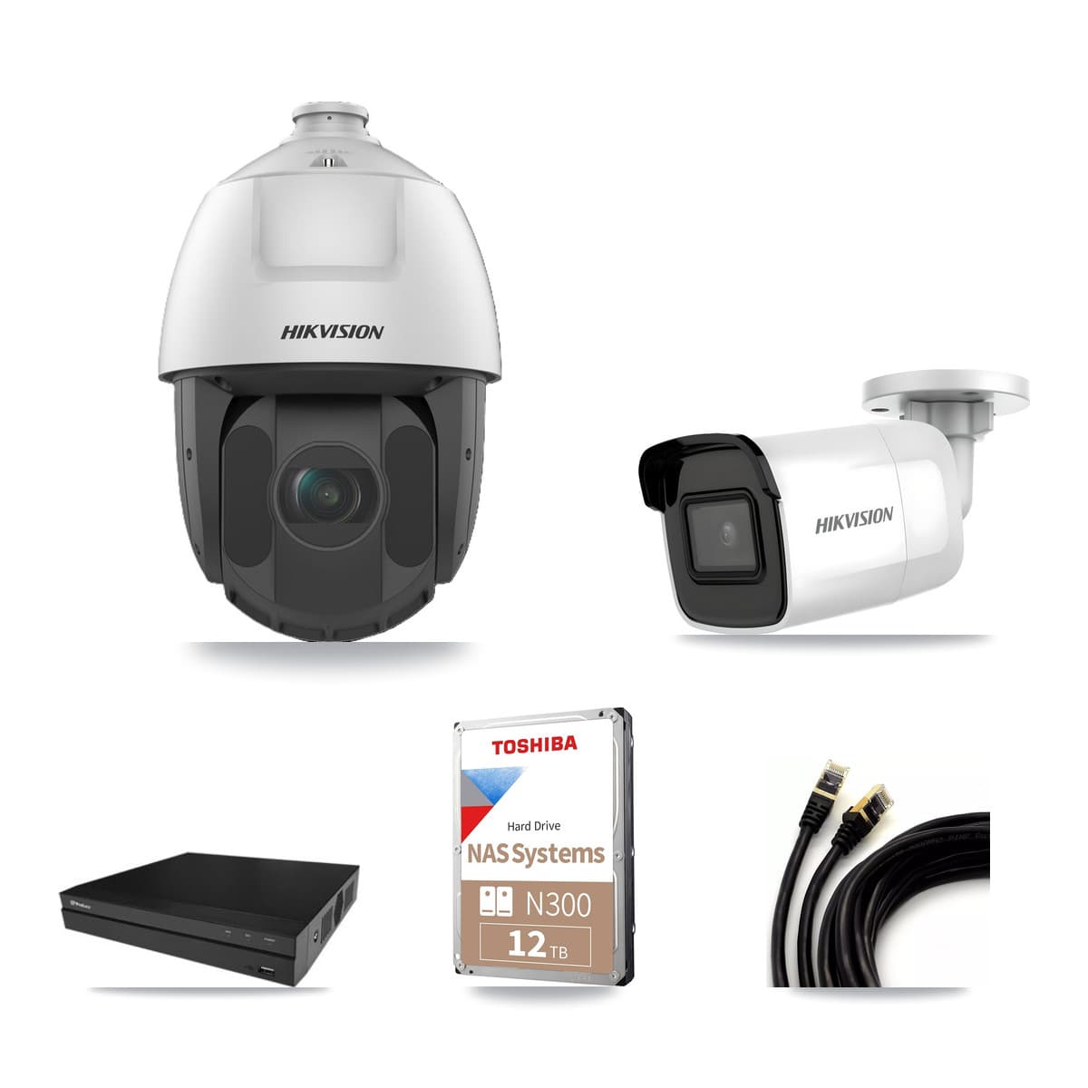 Hikvision & Prolux 16-Channel 2MP – 4K CCTV Kit — 1 4K Bullet + 15 2MP PTZ Cameras + 12TB Recording - Image 1