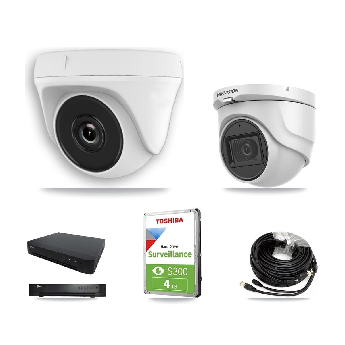 Hikvision & Prolux 16-Channel 2MP – 5MP CCTV Kit — 1 5MP Turret + 3 2MP Dome Cameras + 4TB Recording - Image 1