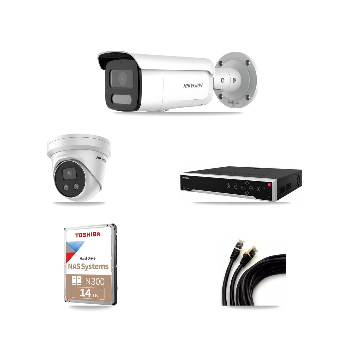 Hikvision 32-Channel 4MP – 5MP CCTV Kit — 7 4MP Bullet + 3 5MP Turret Cameras + 14TB Recording