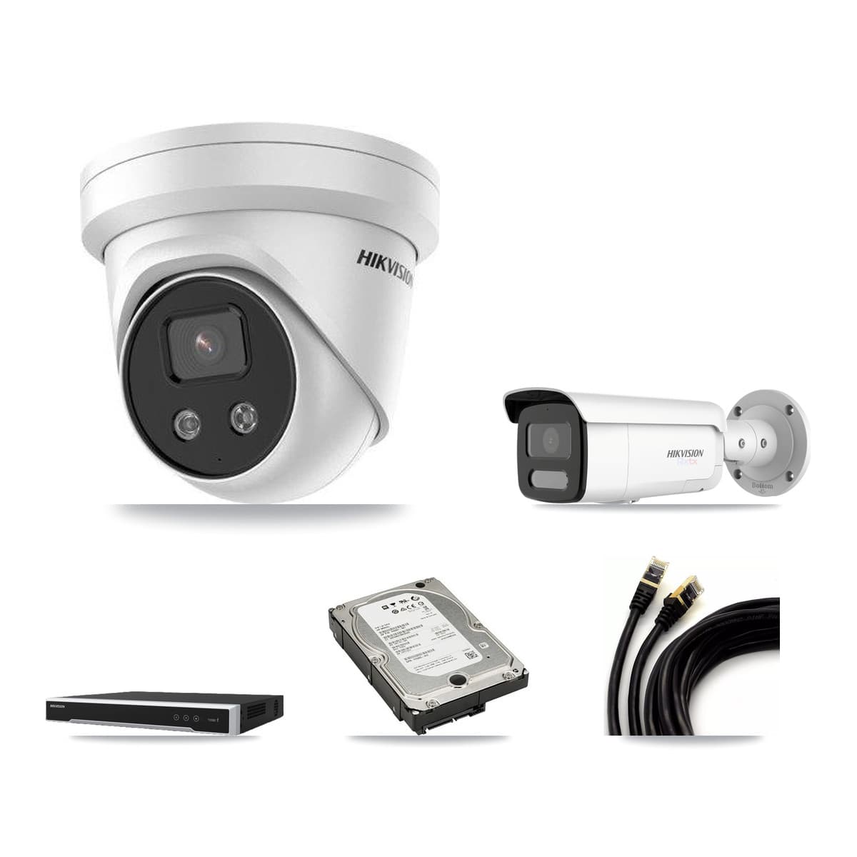 Hikvision 16-Channel 5MP – 4K CCTV Kit — 1 4K Bullet + 2 5MP Turret Cameras + 5TB Recording - Image 1