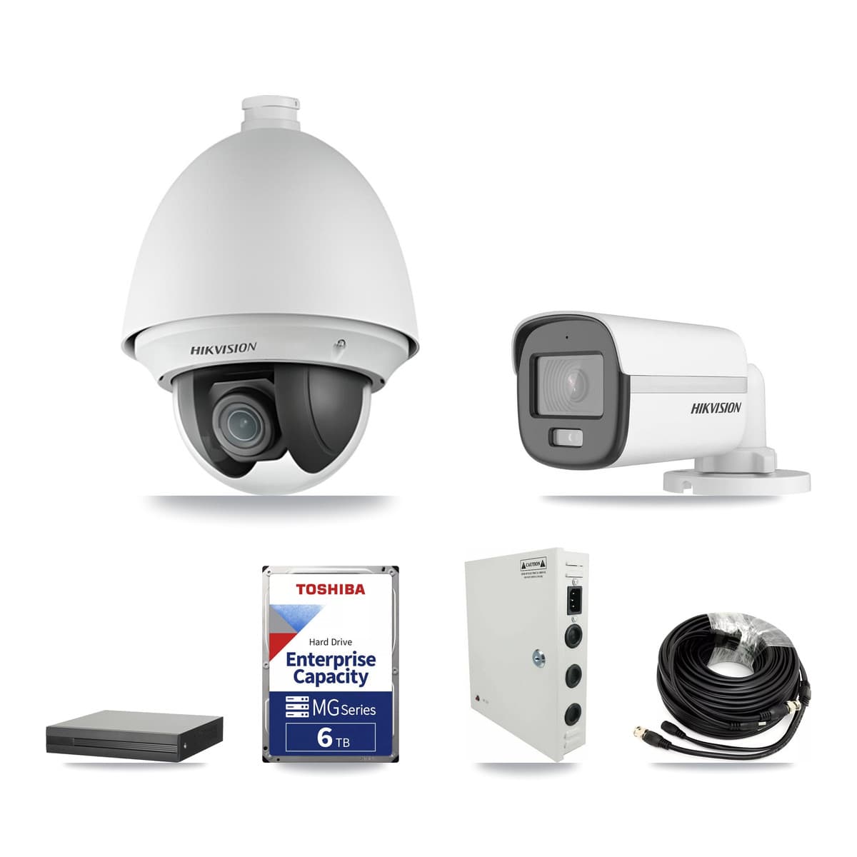 Hikvision 16-Channel 2MP – 5MP CCTV Kit — 7 2MP PTZ + 1 5MP Bullet Cameras + 6TB Recording (XVR-3116HS Recorder) - Image 1
