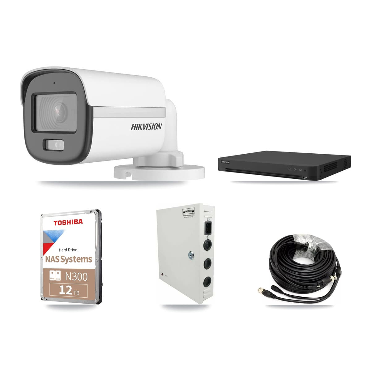 Hikvision 32-Channel 5MP CCTV Kit — 25 DS-2CE12KF0T Bullet Cameras + 2× 12TB Recording - Image 1