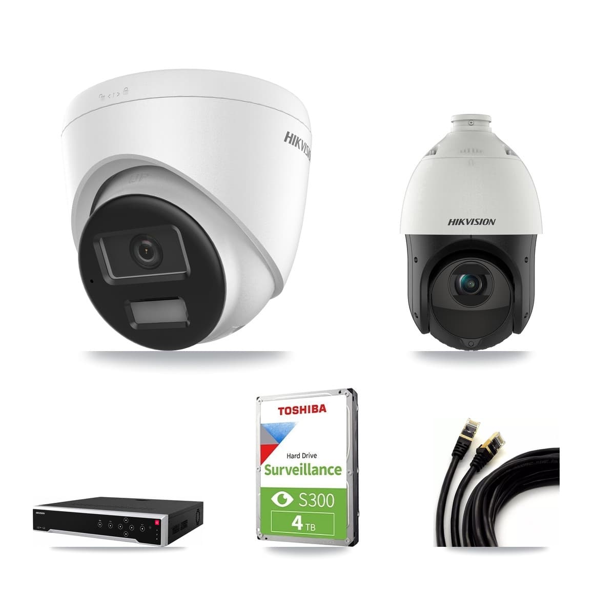 Hikvision 32-Channel 4MP – 4K CCTV Kit — 1 4K Turret + 1 4MP PTZ Cameras + 4TB Recording - Image 1