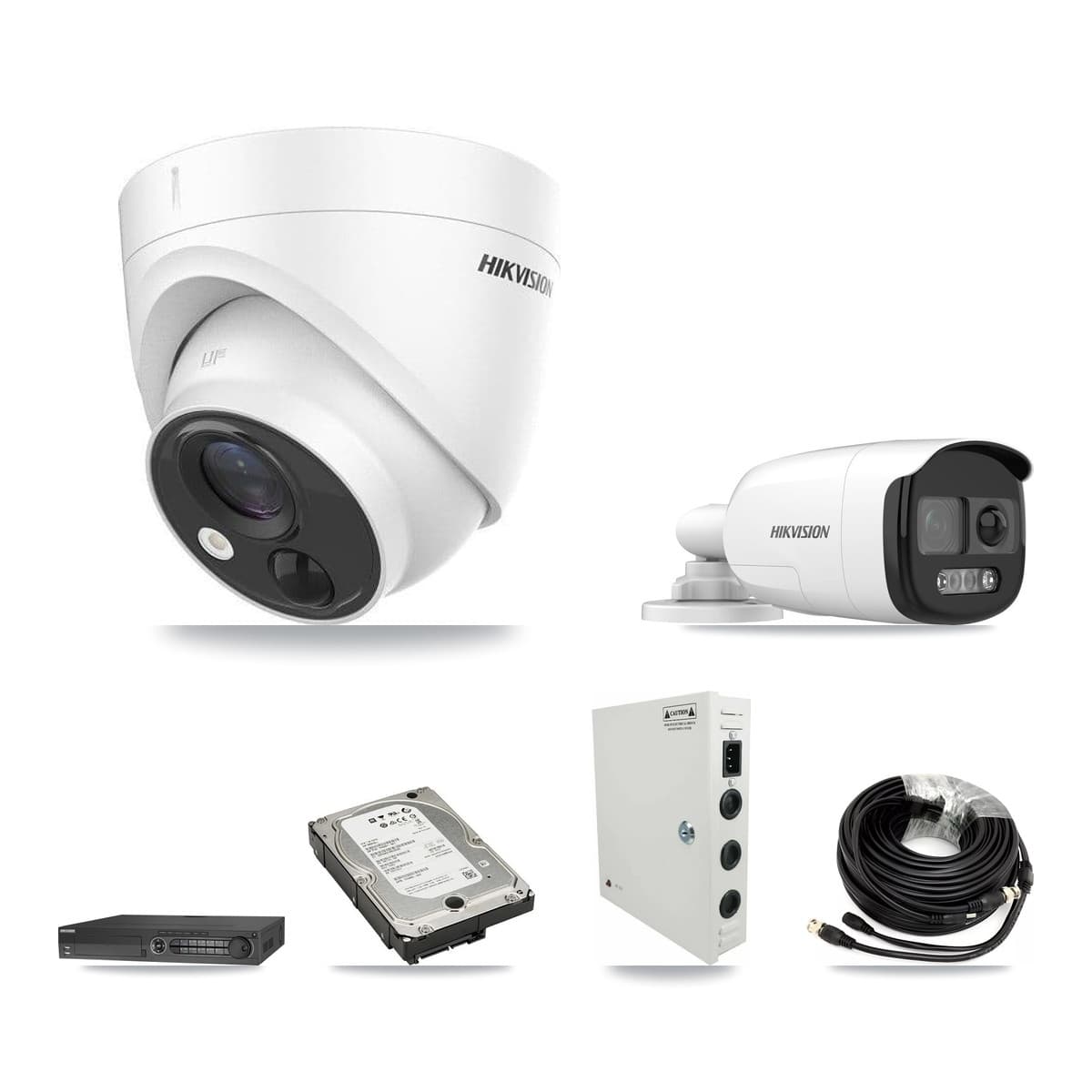 Hikvision 32-Channel 5MP CCTV Kit — 1 DS-2CE12KF3T Bullet + 10 DS-2CE71H0T Turret Cameras + 3× 5TB Recording - Image 1