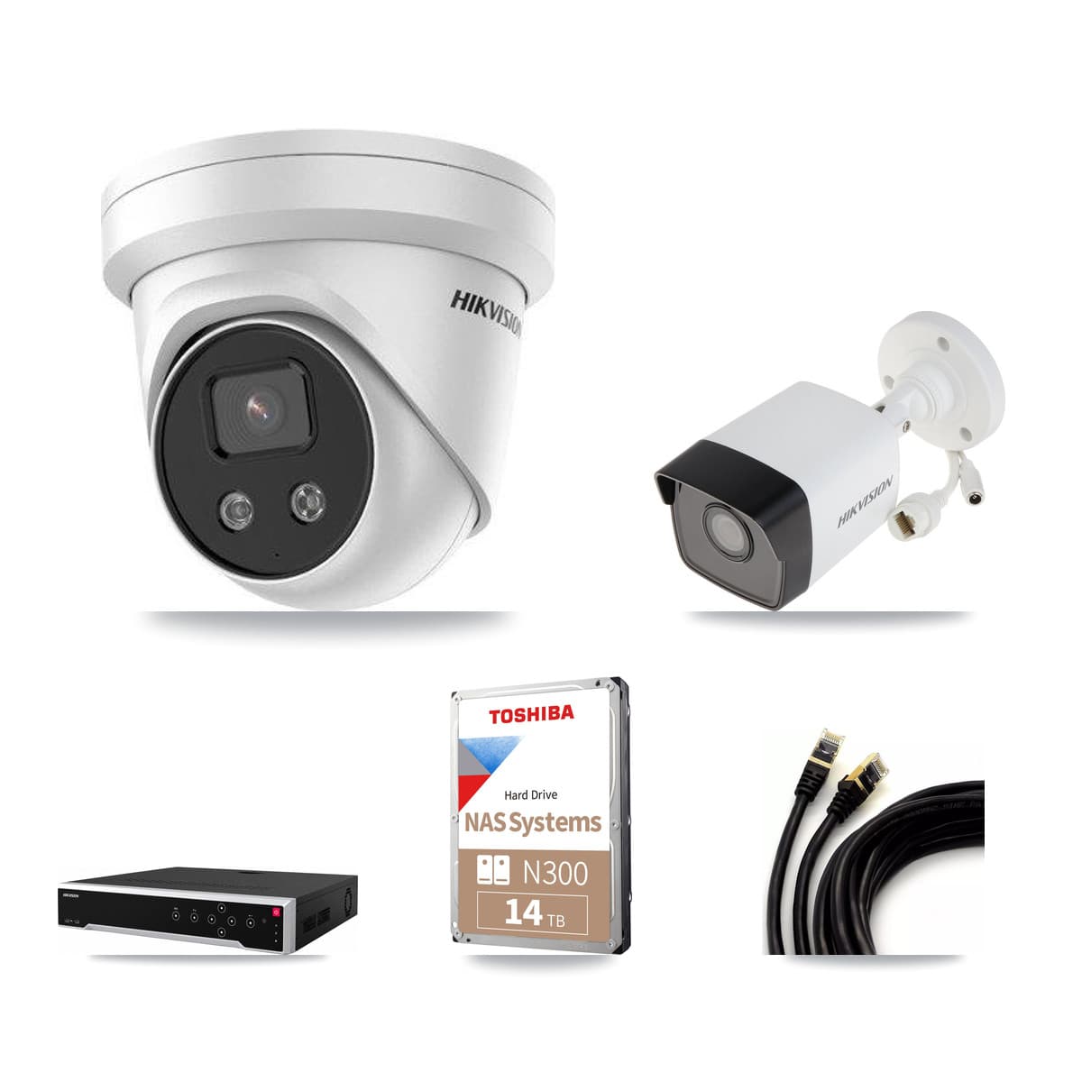 Hikvision 32-Channel 5MP CCTV Kit — 3 Bullet + 8 Turret Cameras + 14TB Recording