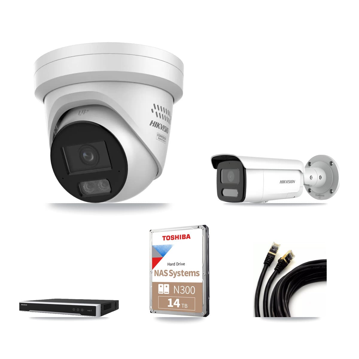 Hikvision 16-Channel 4MP CCTV Kit — 8 Turret + 4 Bullet Cameras + 14TB Recording