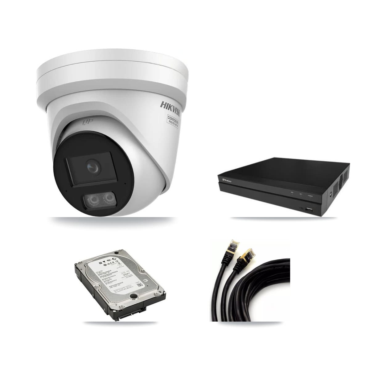 Hikvision & Prolux 16-Channel 4K CCTV Kit — 2 DS-2CD2387G3 Turret Cameras + 5TB Recording - Image 1