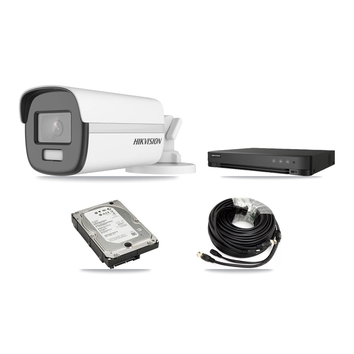 Hikvision 8-Channel 4K CCTV Kit — 2 DS-2CE12UF3T-E Bullet Cameras + 5TB Recording (IDS-7208HUHI-M1/E Recorder) - Image 1