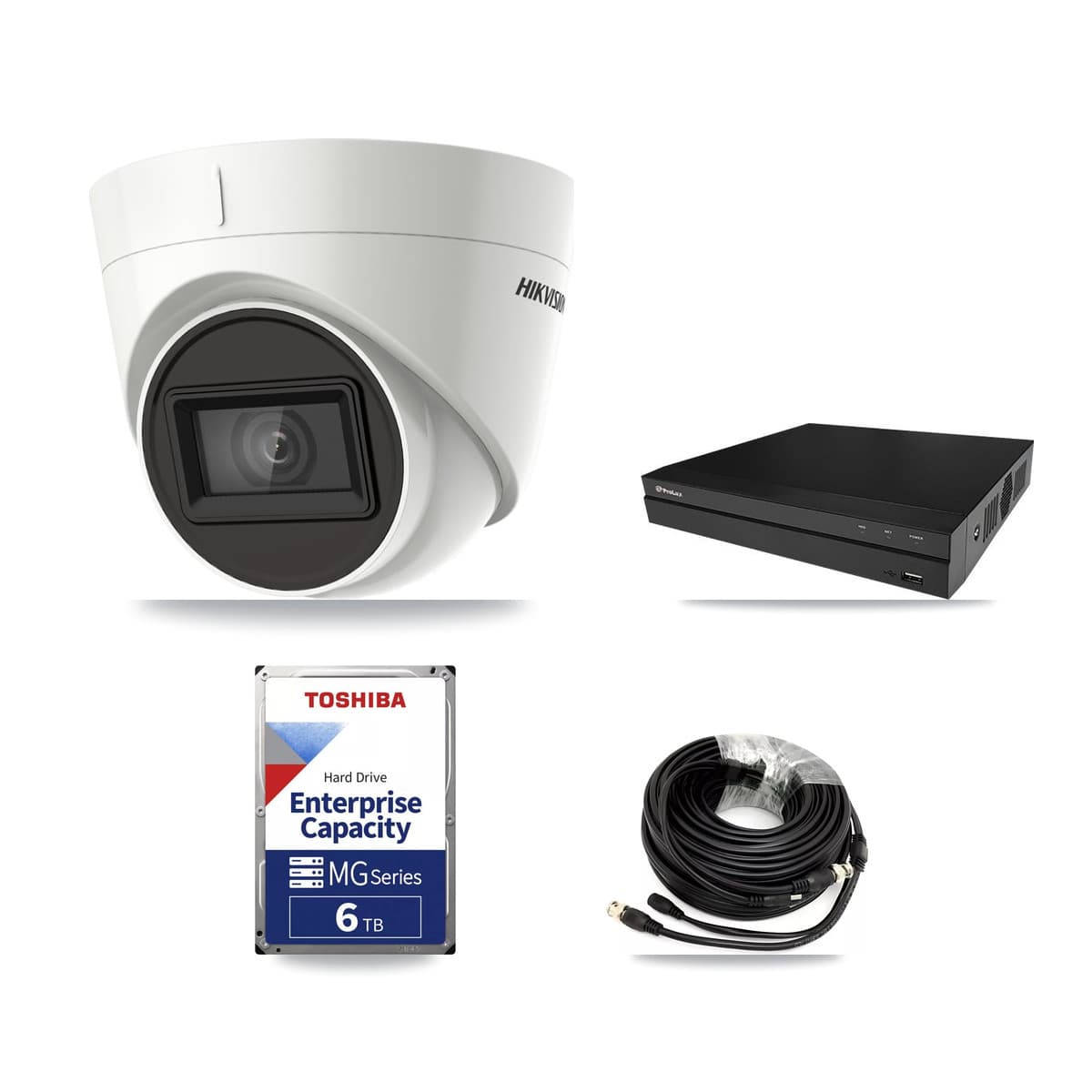 Hikvision & Prolux 8-Channel 4K CCTV Kit — 8 DS-2CE78U1T Turret Cameras + 2× 6TB Recording