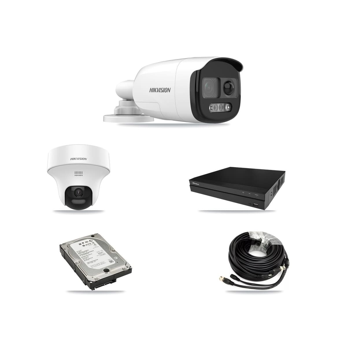Hikvision & Prolux 8-Channel 5MP CCTV Kit — 3 DS-2CE12KF3T Bullet + 1 DS-2CE70K0T Turret Cameras + 5TB Recording - Image 1