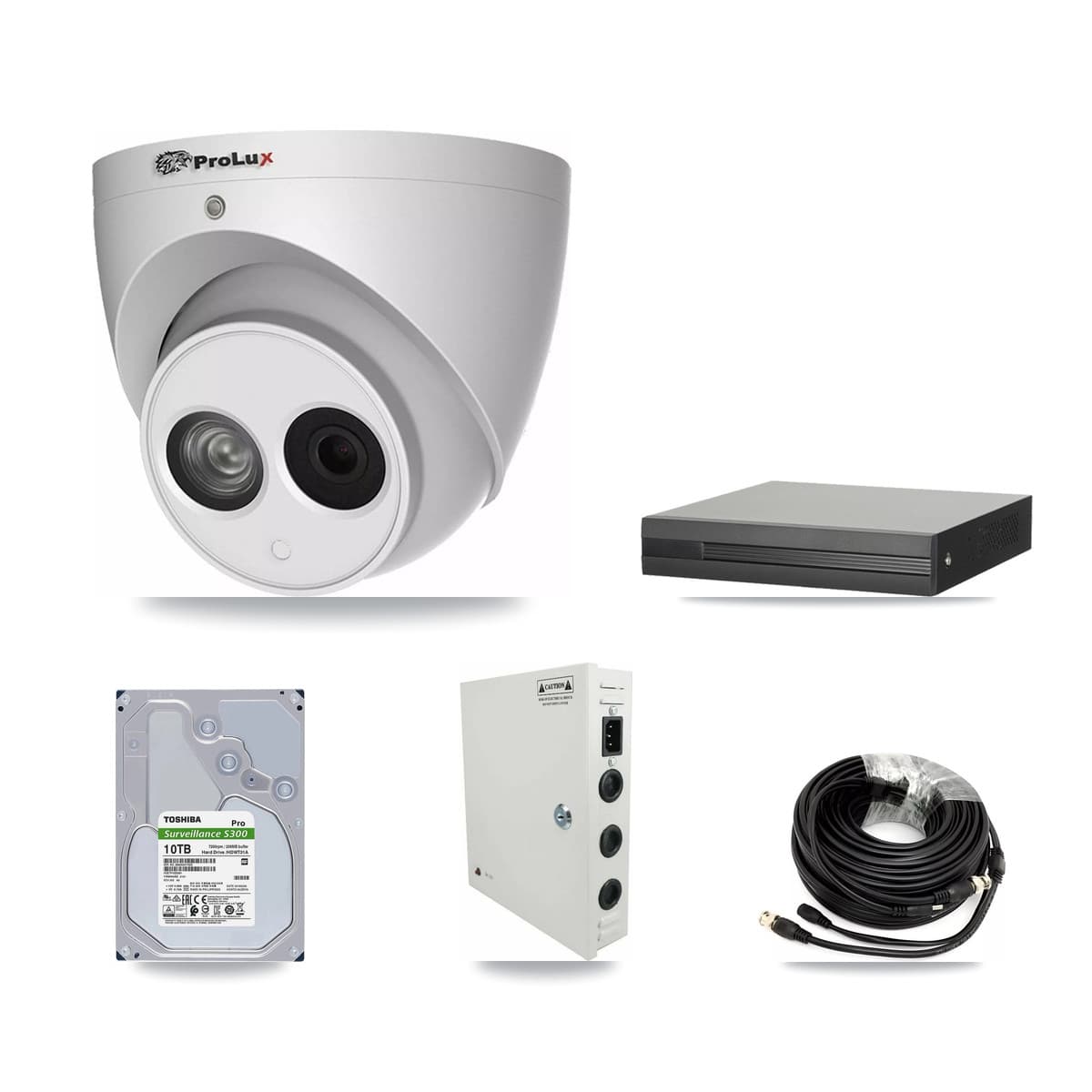 Prolux 16-Channel 4MP CCTV Kit — 10 Turret Cameras + 10TB Recording (XVR-3116HS Recorder) - Image 1