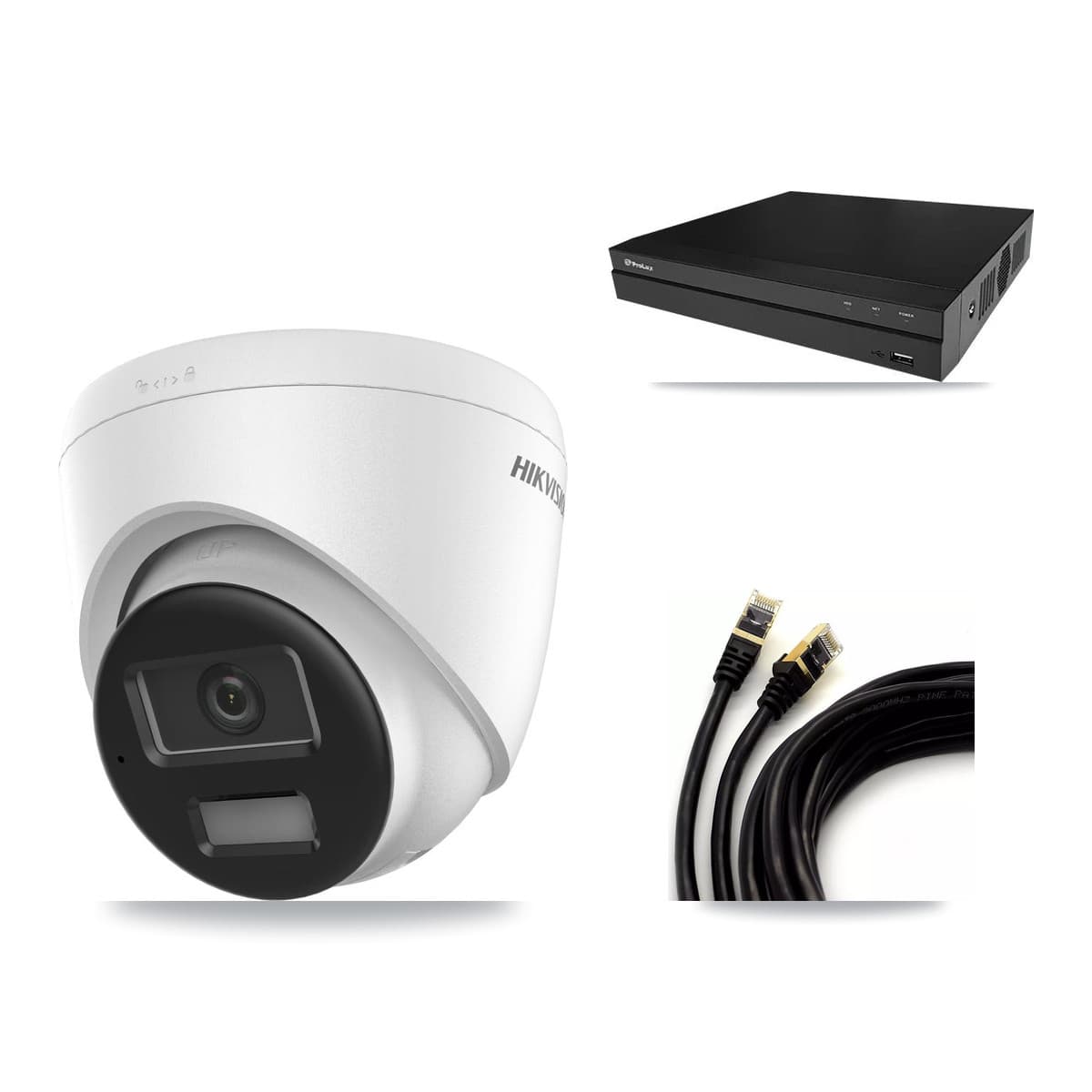 Hikvision & Prolux 8-Channel 4K CCTV Kit — 8 DS-2CD1383G2-LIUF/SL Turret Cameras + 8TB Recording (PXN-2108HS-8P-4K Recorder)