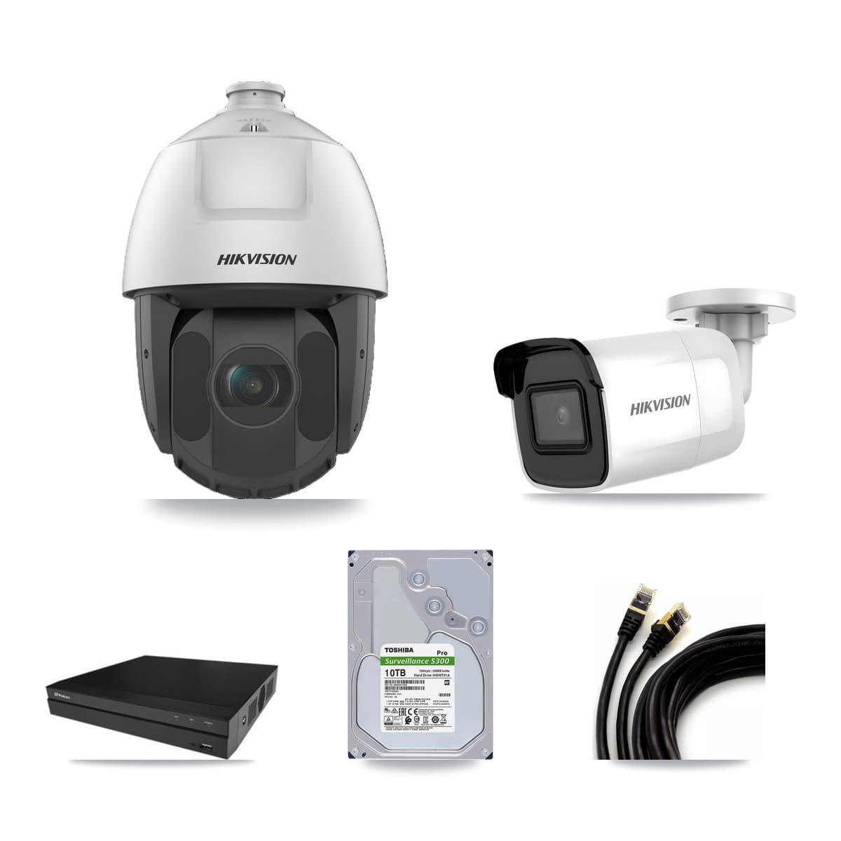 Hikvision & Prolux 16-Channel 2MP – 4K CCTV Kit — 1 4K Bullet + 12 2MP PTZ Cameras + 10TB Recording - Image 1