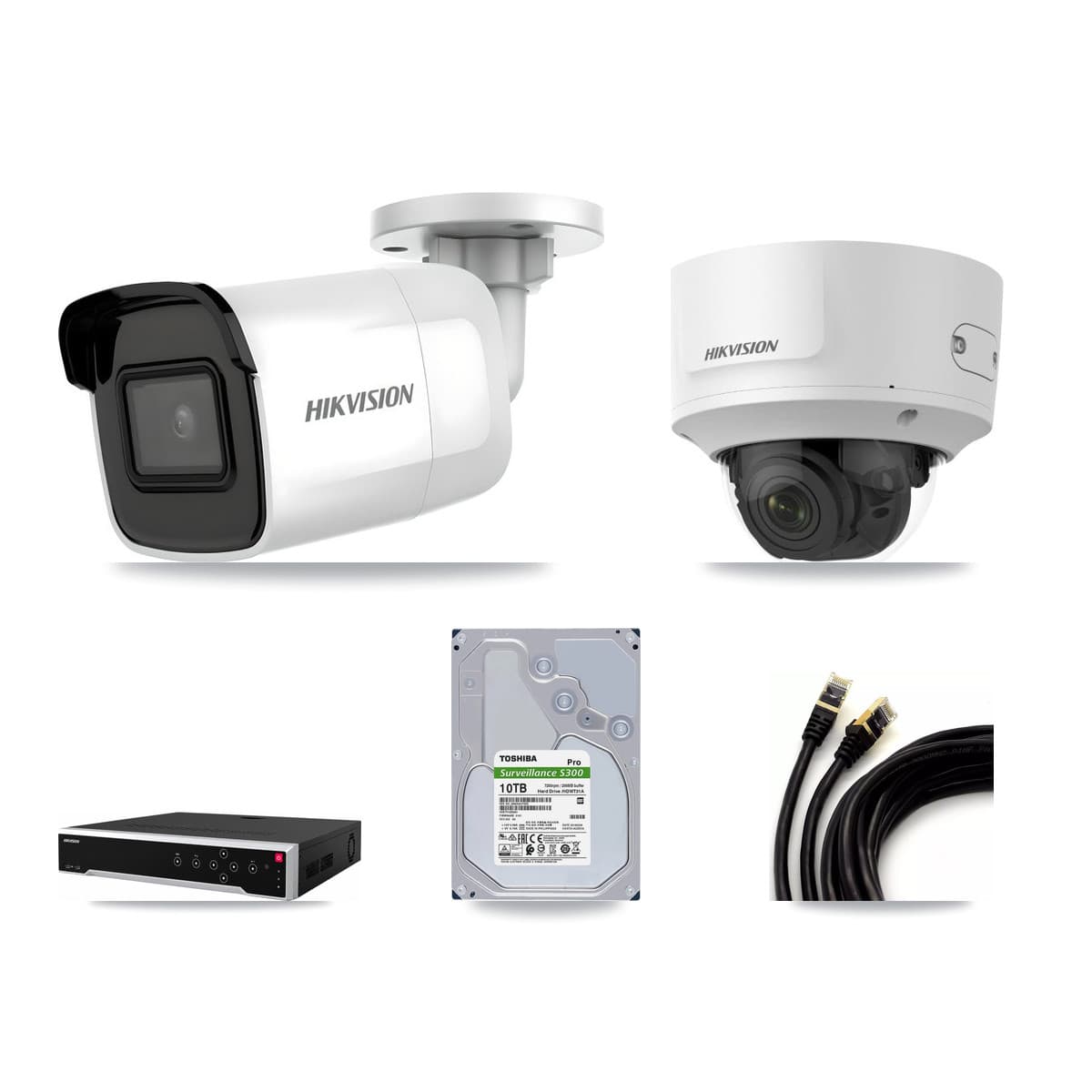 Hikvision 32-Channel 2MP – 4K CCTV Kit — 8 4K Bullet + 1 2MP Dome Cameras + 2× 10TB Recording - Image 1