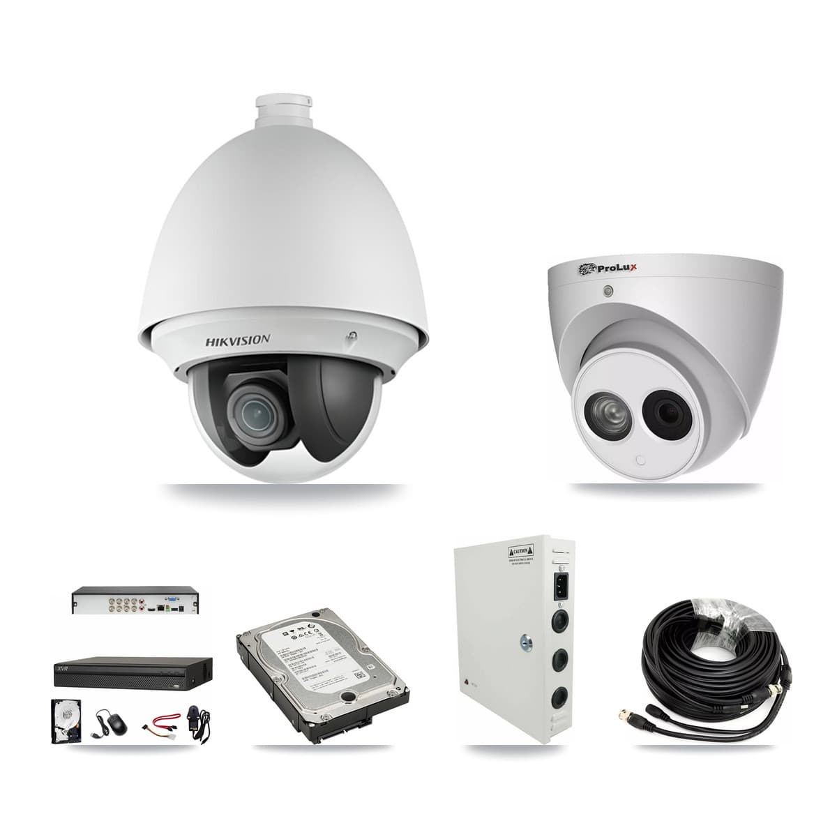 8-Channel 2MP – 4MP CCTV Kit — 6 2MP PTZ + 1 4MP Turret Cameras + 5TB Recording (XVR-3108AD Recorder) - Image 1