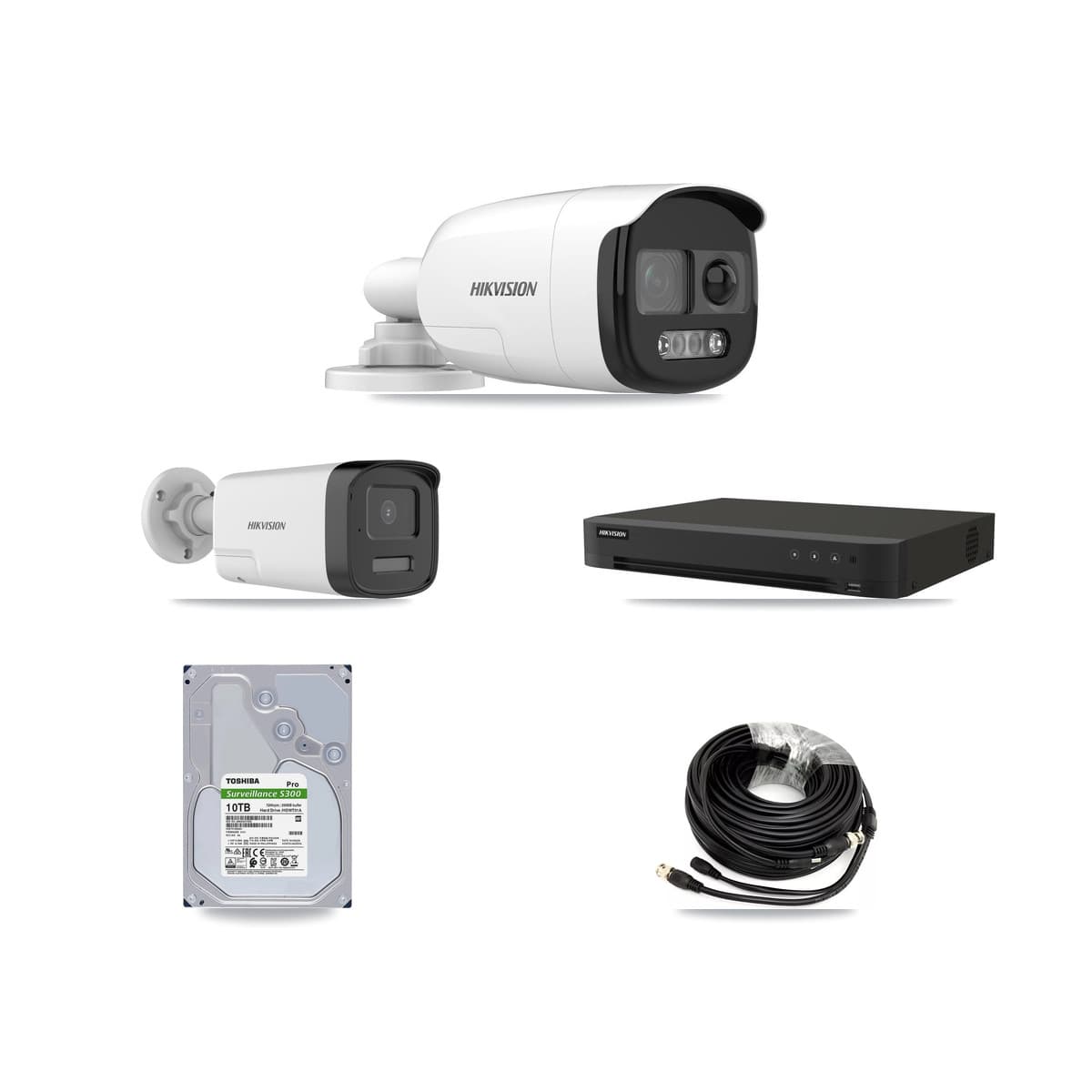 Hikvision 16-Channel 5MP CCTV Kit — 4 DS-2CE12KF3T + 4 DS-2CE17K0T Bullet Cameras + 10TB Recording (IDS-7216HQHI Recorder) - Image 1