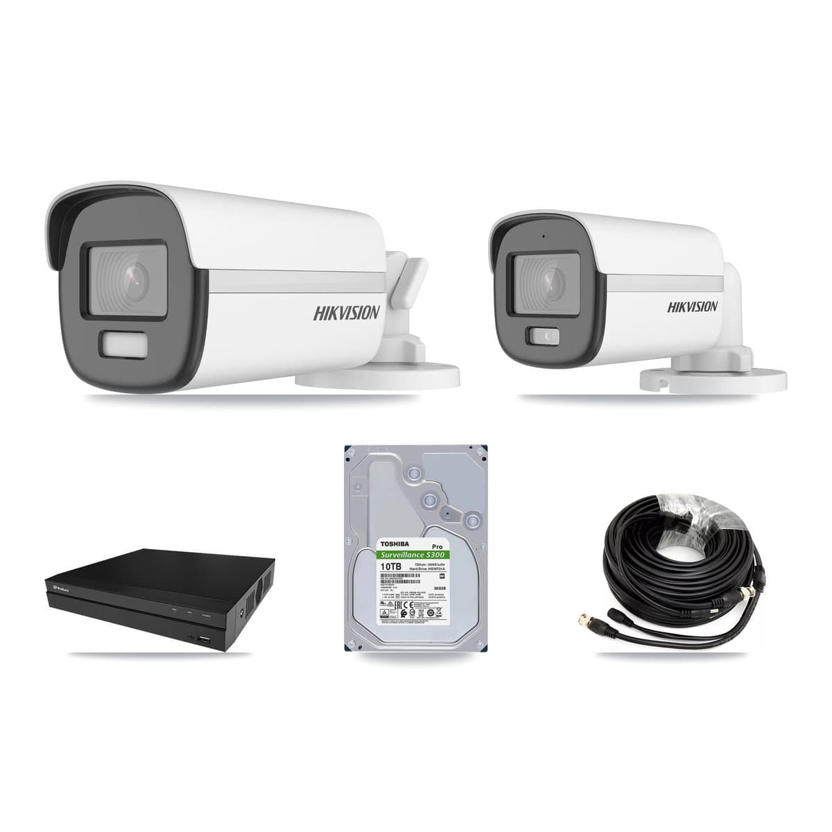 Hikvision & Prolux 8-Channel 5MP – 4K CCTV Kit — 1 5MP + 7 4K Bullet Cameras + 2× 10TB Recording - Image 1