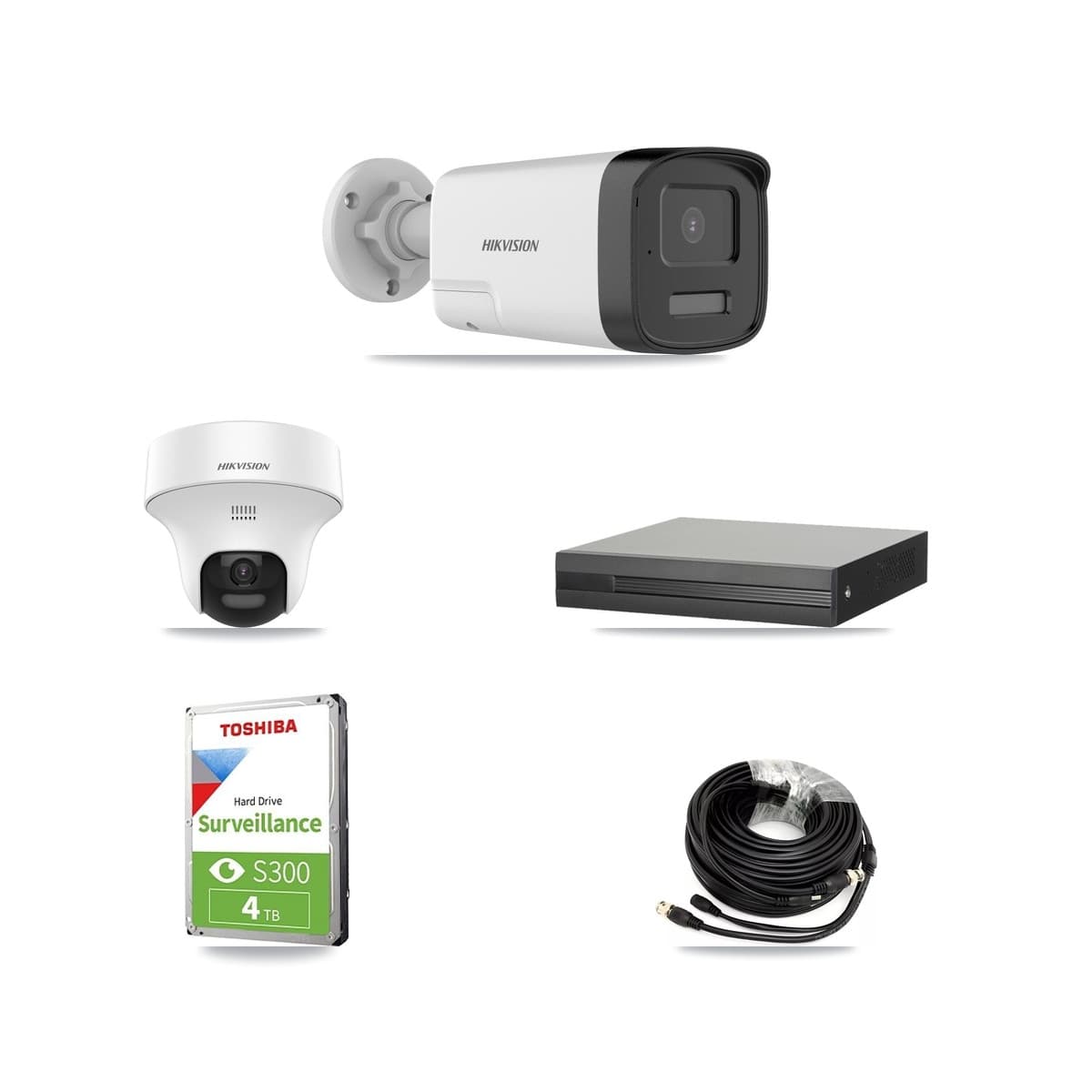 Hikvision 16-Channel 5MP CCTV Kit — 1 DS-2CE17K0T Bullet + 1 DS-2CE70K0T Turret Cameras + 4TB Recording - Image 1