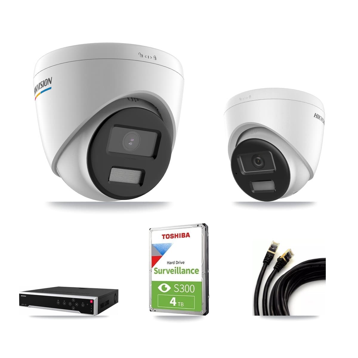 Hikvision 32-Channel 2MP – 4K CCTV Kit — 2 2MP + 1 4K Turret Cameras + 4TB Recording - Image 1