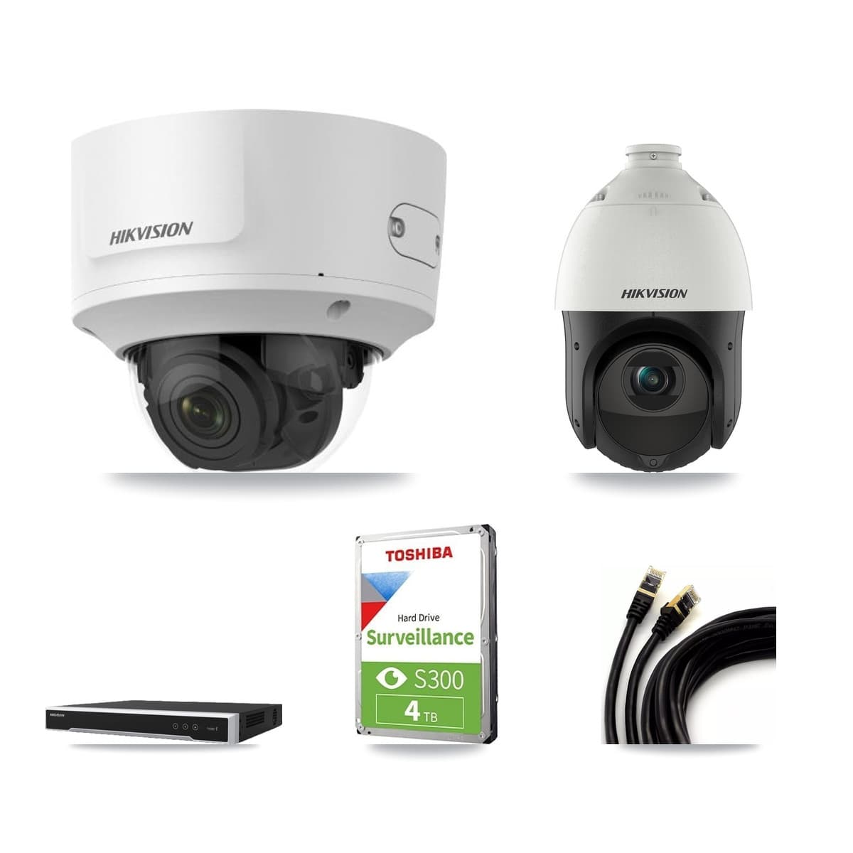 Hikvision 16-Channel 2MP – 4MP CCTV Kit — 4 2MP Dome + 1 4MP PTZ Cameras + 4TB Recording - Image 1