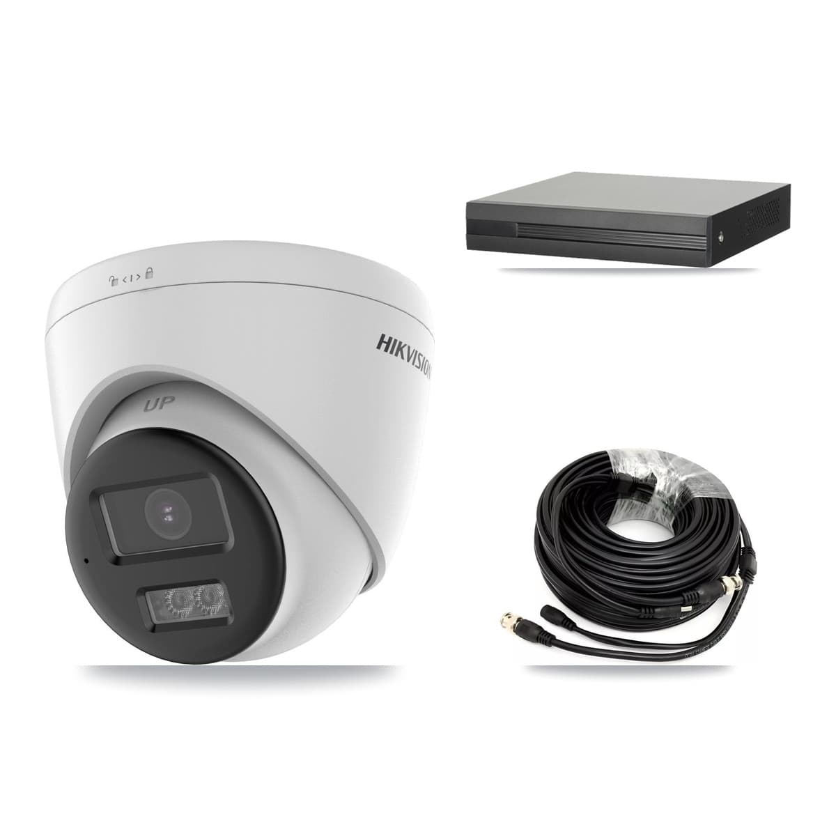 Hikvision 8-Channel 5MP CCTV Kit — 4 DS-2CE78K0T-LTS Turret Cameras + 8TB Recording (XVR-3108HS-5MP-LITE Recorder) - Image 1