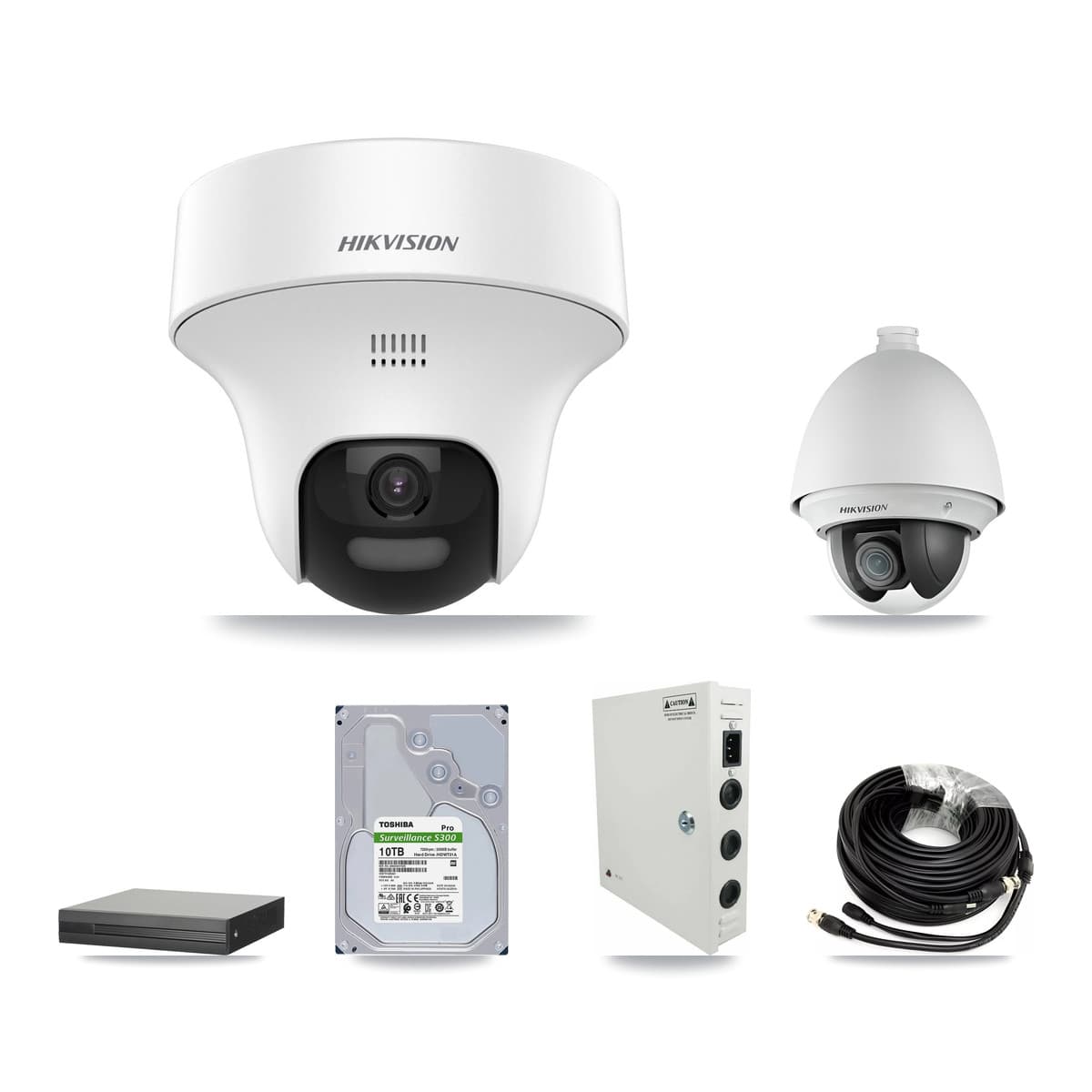 Hikvision 16-Channel 2MP – 5MP CCTV Kit — 1 DS-2AE4225T 2MP PTZ + 14 DS-2CE70K0T 5MP Turret Cameras + 10TB Recording - Image 1