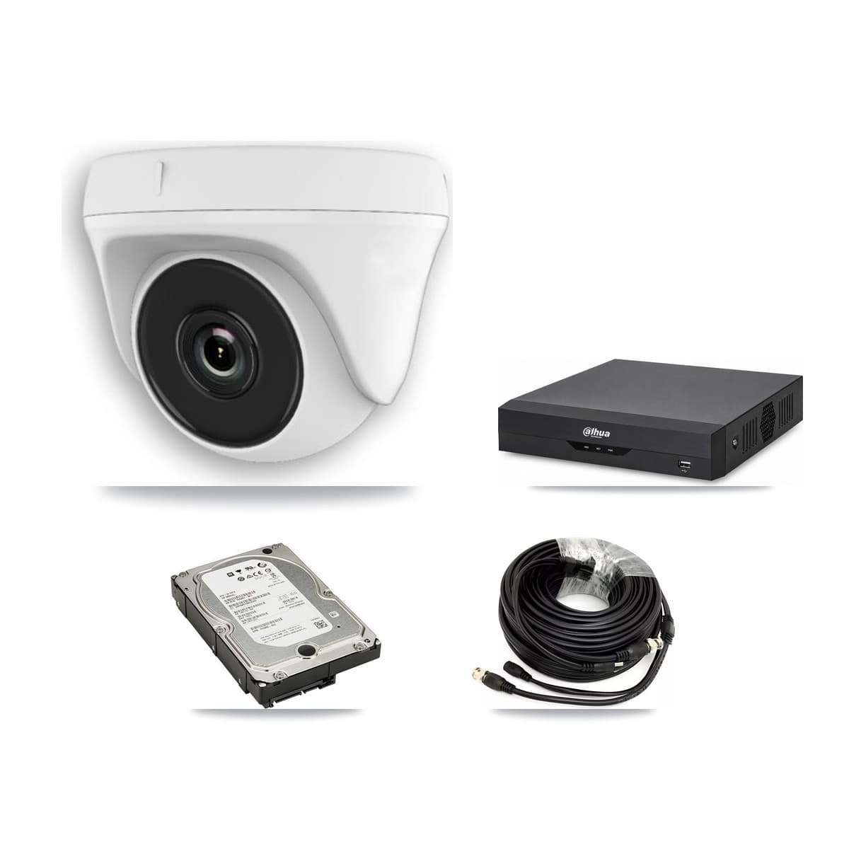 Dahua 4-Channel 2MP CCTV Kit — 4 Dome Cameras + 5TB Recording - Image 1