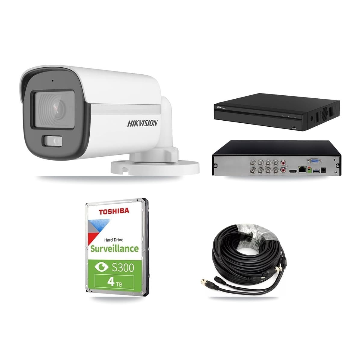 Hikvision & Prolux 8-Channel 5MP CCTV Kit — 3 DS-2CE12KF0T Bullet Cameras + 4TB Recording (PXD-5108HS Recorder) - Image 1