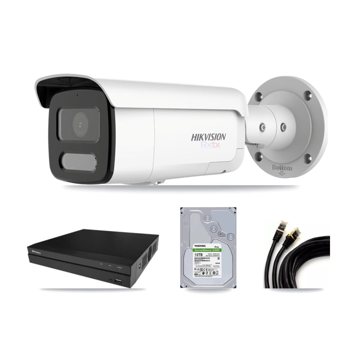 Hikvision & Prolux 16-Channel 4K CCTV Kit — 9 White Bullet Cameras + 2× 10TB Recording - Image 1