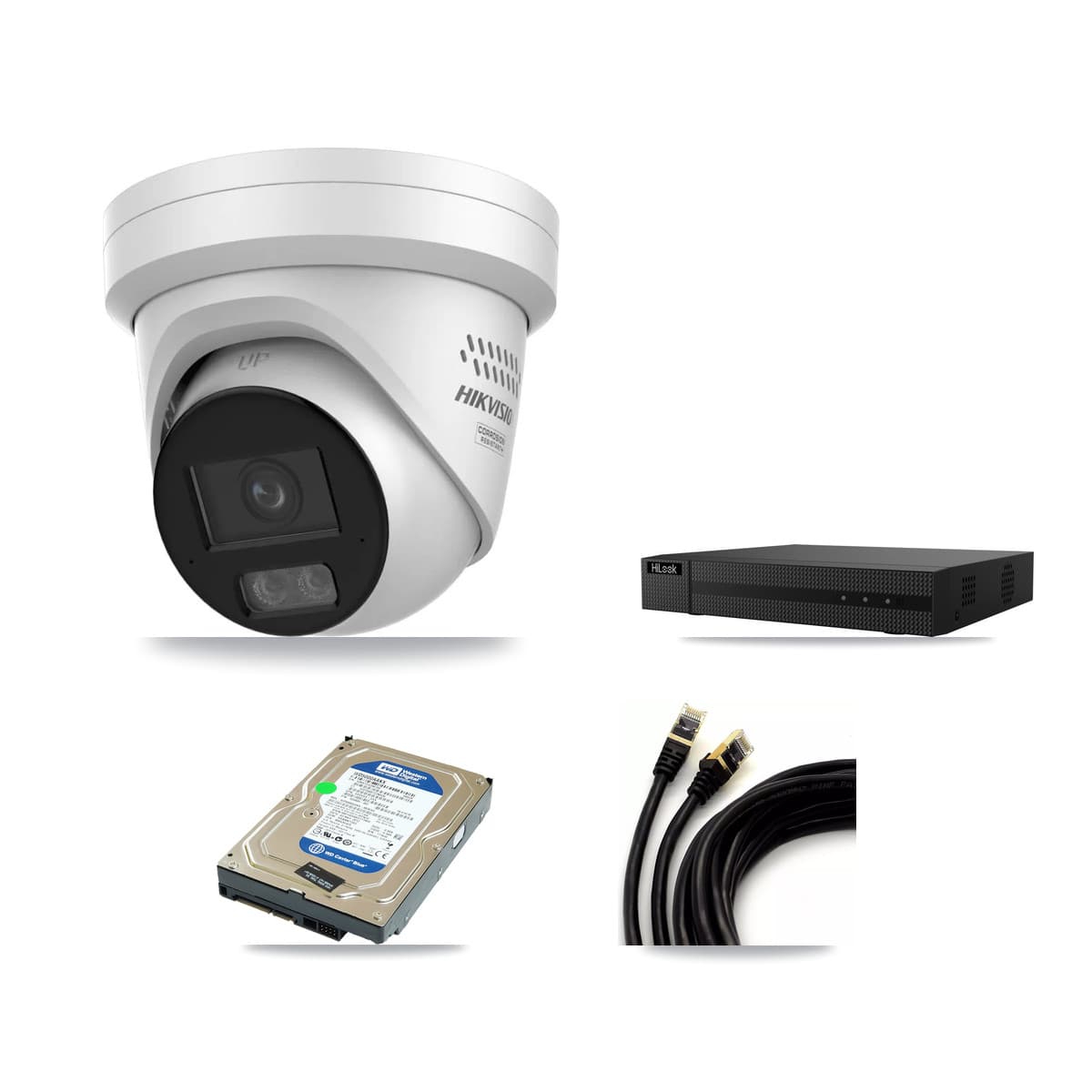 HiLook 8-Channel 4MP CCTV Kit — 1 Turret Camera + 500GB Recording (NVR-108MH-D Recorder)