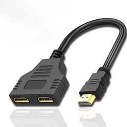 2-Way HDMI Splitter Cable – 1080P HDMI Male to Dual Female 1 in 2 Out Adapter for HDTV, PS3, LED, DVD Players & LCD Projectors
