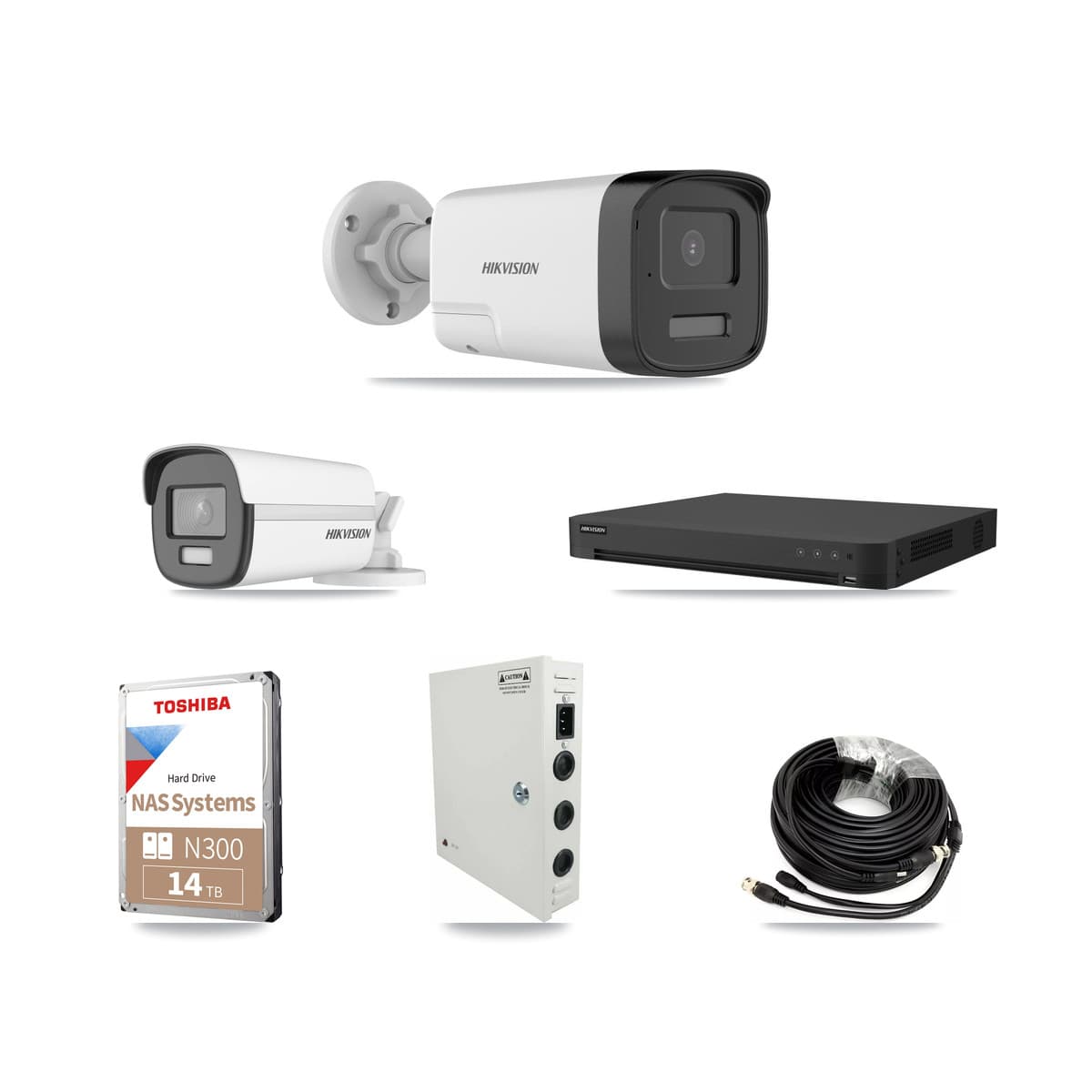 Hikvision 16-Channel 5MP – 4K CCTV Kit — 1 4K + 8 5MP Bullet Cameras + 14TB Recording