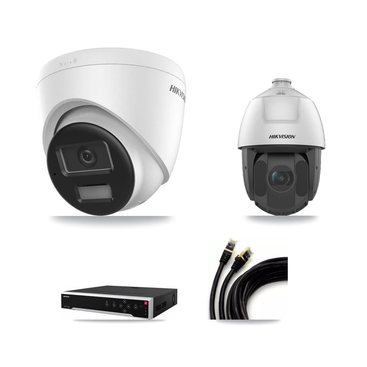 Hikvision 32-Channel 2MP – 4K CCTV Kit — 3 4K Turret + 1 2MP PTZ Cameras + 8TB Recording - Image 1