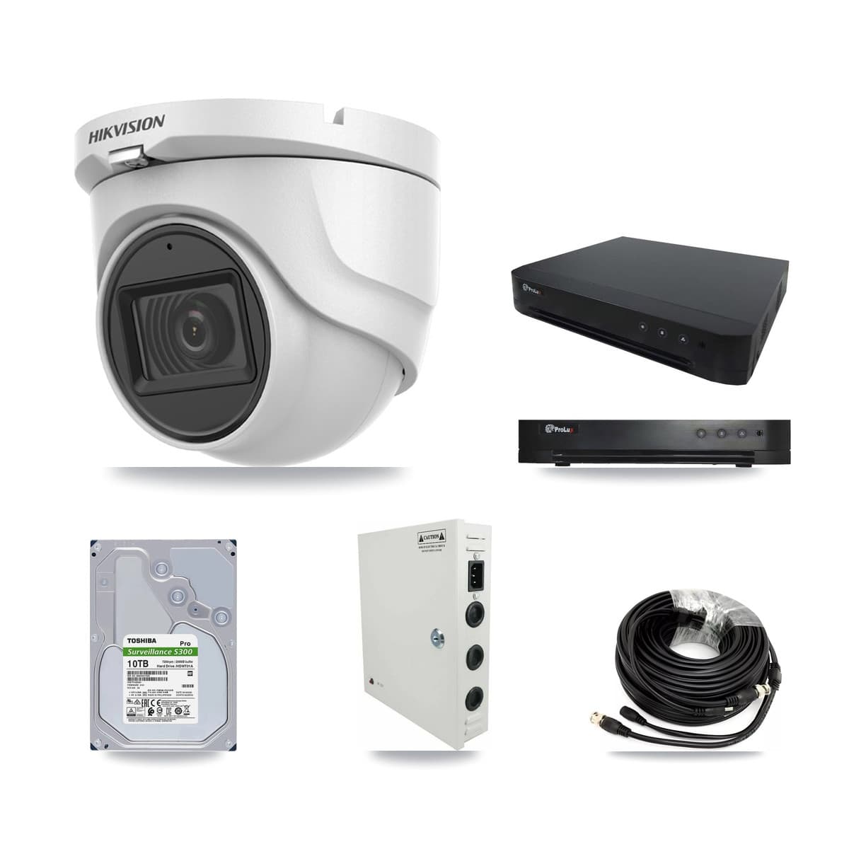 Hikvision & Prolux 16-Channel 5MP CCTV Kit — 11 DS-2CE76H0T Turret Cameras + 10TB Recording - Image 1