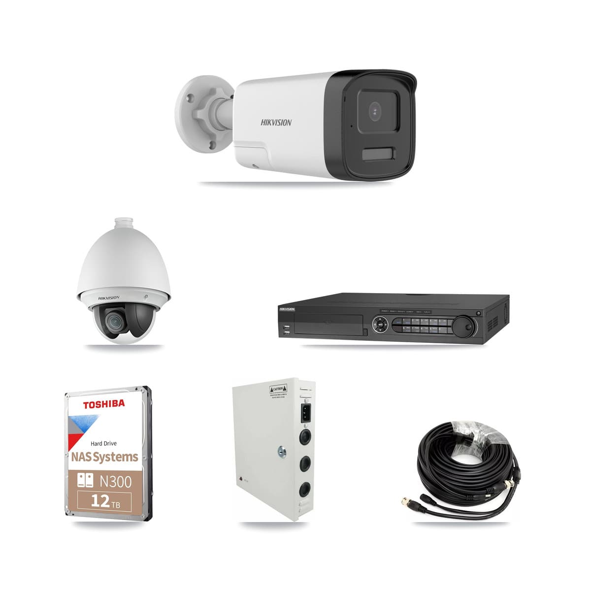 Hikvision 32-Channel 2MP – 5MP CCTV Kit — 1 DS-2AE4225T 2MP PTZ + 27 DS-2CE17K0T 5MP Bullet Cameras + 3× 12TB Recording - Image 1