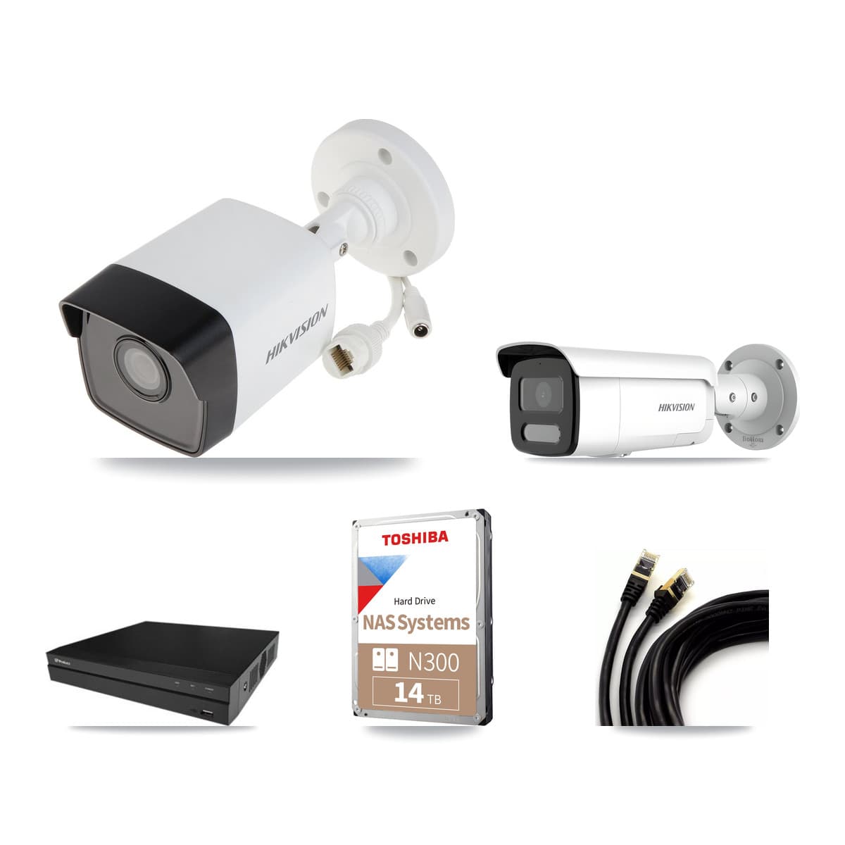 Hikvision & Prolux 16-Channel 4MP – 5MP CCTV Kit — 5 5MP + 5 4MP Bullet Cameras + 14TB Recording