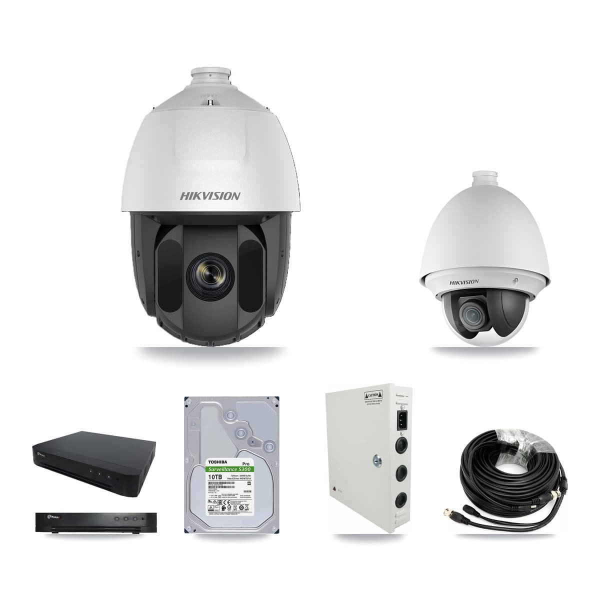 Hikvision & Prolux 16-Channel 2MP CCTV Kit — 1 DS-2AE4225T + 14 DS-2AE5225TI PTZ Cameras + 10TB Recording - Image 1
