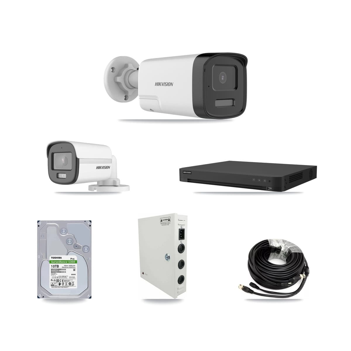 Hikvision 32-Channel 5MP CCTV Kit — 1 DS-2CE12KF0T + 14 DS-2CE17K0T Bullet Cameras + 2× 10TB Recording (IDS-7232HQHI Recorder) - Image 1