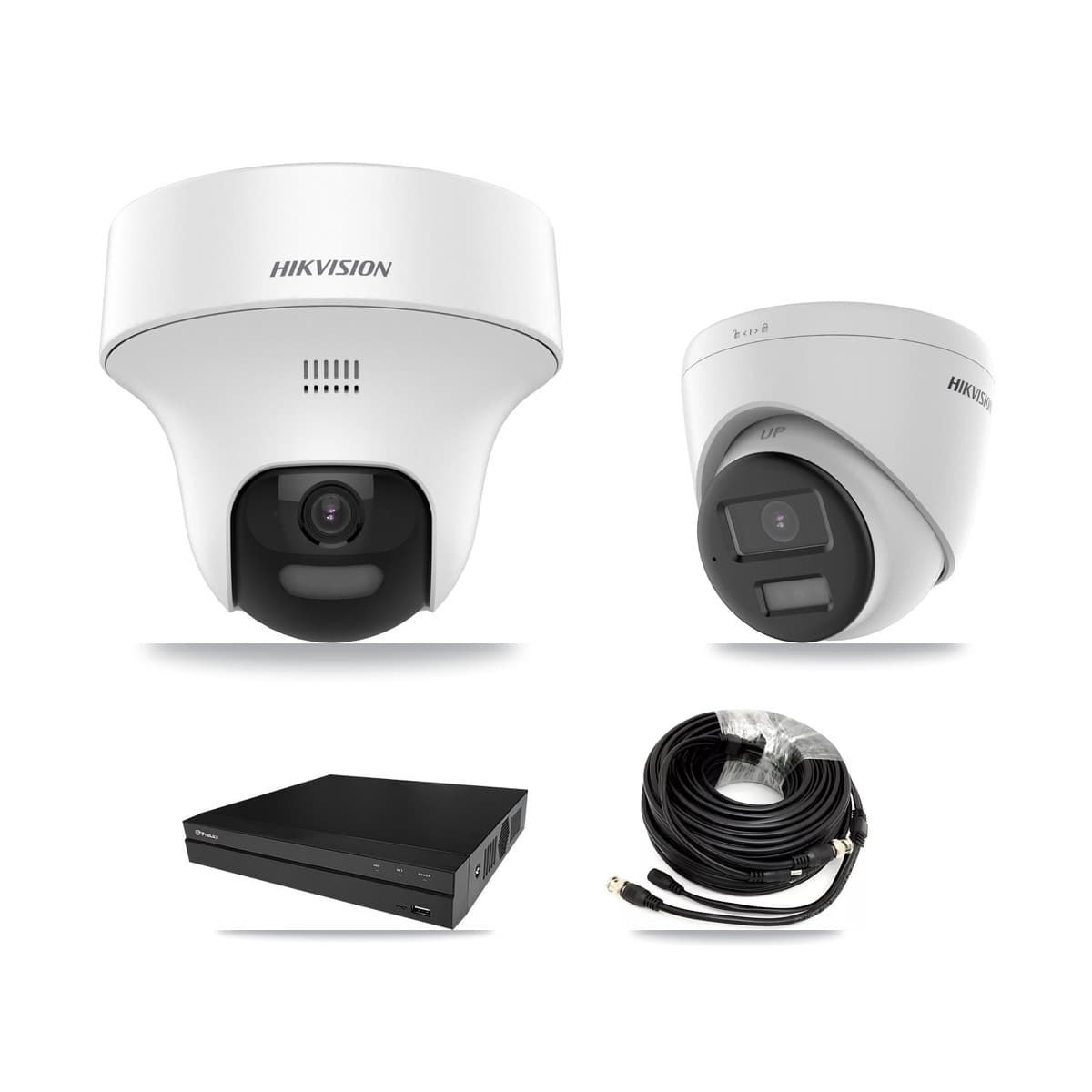 Hikvision & Prolux 8-Channel 5MP – 4K CCTV Kit — 4 DS-2CE70K0T 5MP + 4 DS-2CE78U0T 4K Turret Cameras + 2× 8TB Recording