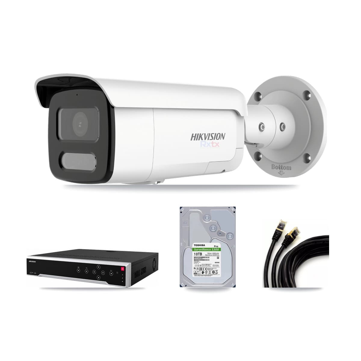 Hikvision 32-Channel 4K CCTV Kit — 6 Bullet Cameras + 2× 10TB Recording