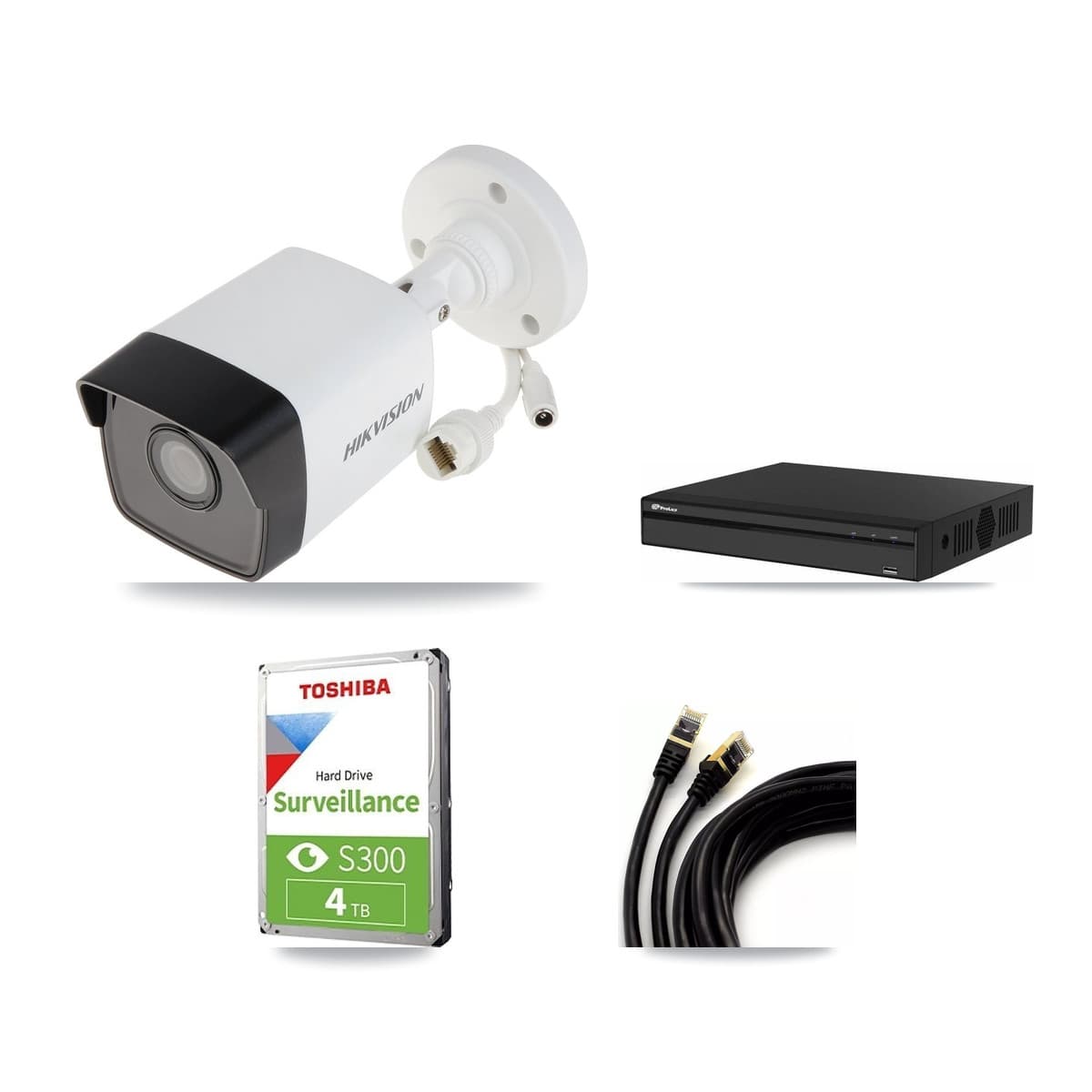 Hikvision & Prolux 4-Channel 5MP CCTV Kit — 3 Bullet Cameras + 4TB Recording