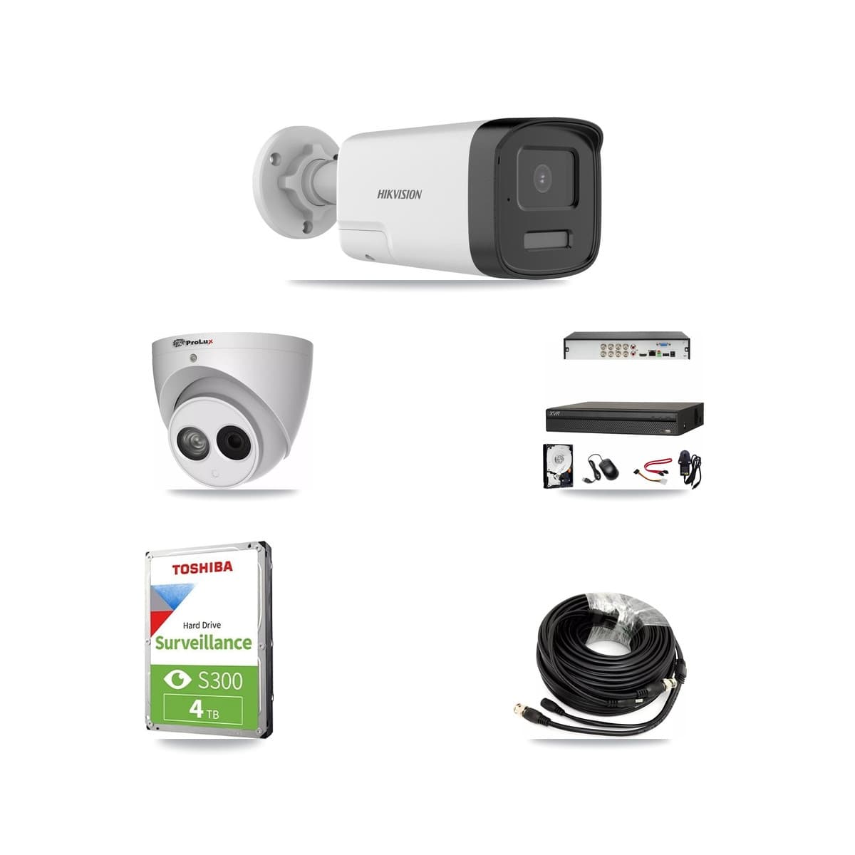 8-Channel 4MP – 5MP CCTV Kit — 1 DS-2CE17K0T 5MP Bullet + 1 PXC-612C4W-A 4MP Turret Cameras + 4TB Recording (XVR-3108AD Recorder) - Image 1