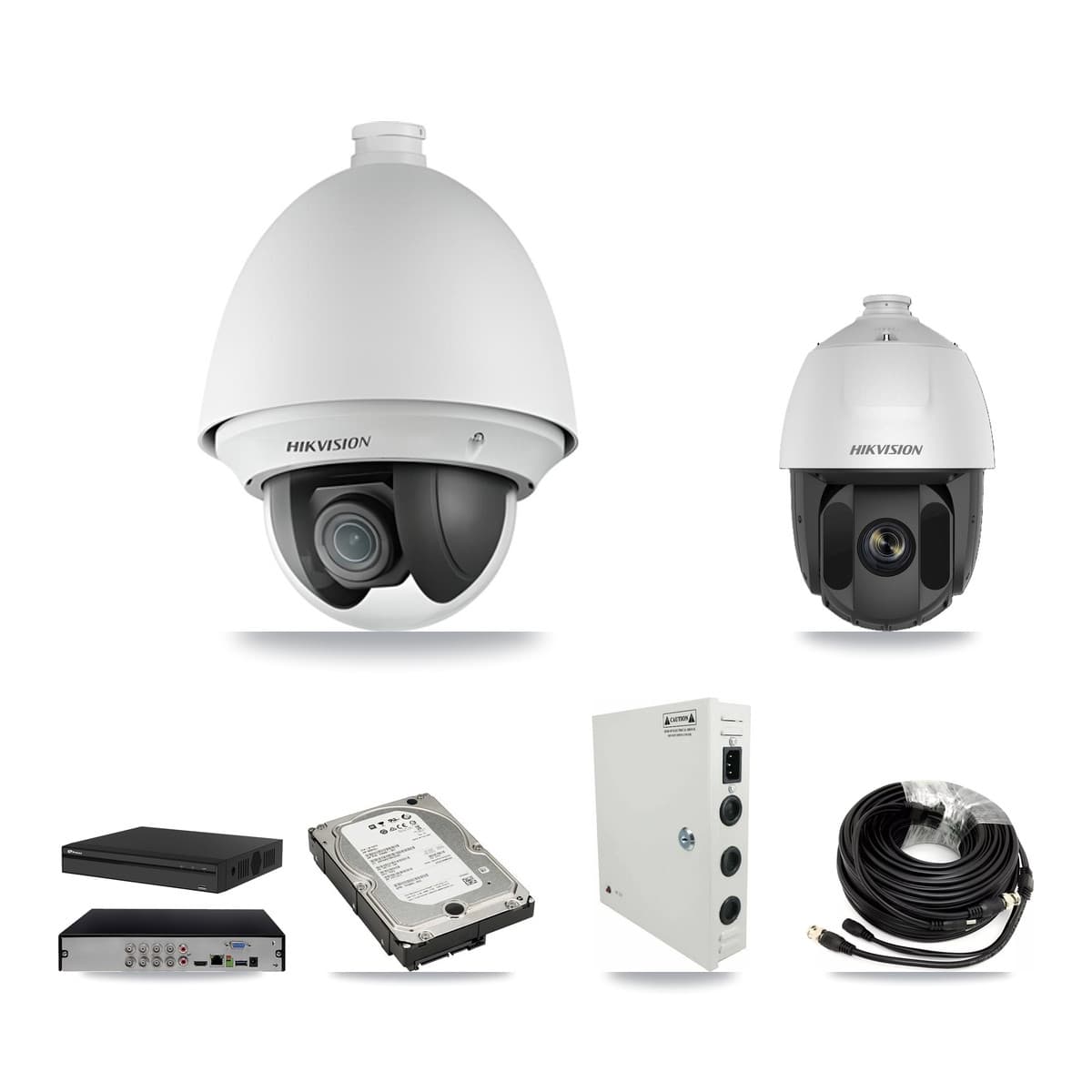 Hikvision & Prolux 8-Channel 2MP CCTV Kit — 7 DS-2AE4225T + 1 DS-2AE5225TI PTZ Cameras + 5TB Recording (PXD-5108HS Recorder)