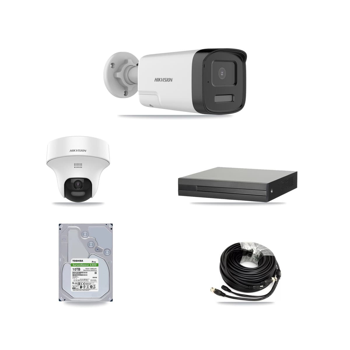 Hikvision 16-Channel 5MP CCTV Kit — 5 DS-2CE17K0T Bullet + 2 DS-2CE70K0T Turret Cameras + 10TB Recording - Image 1