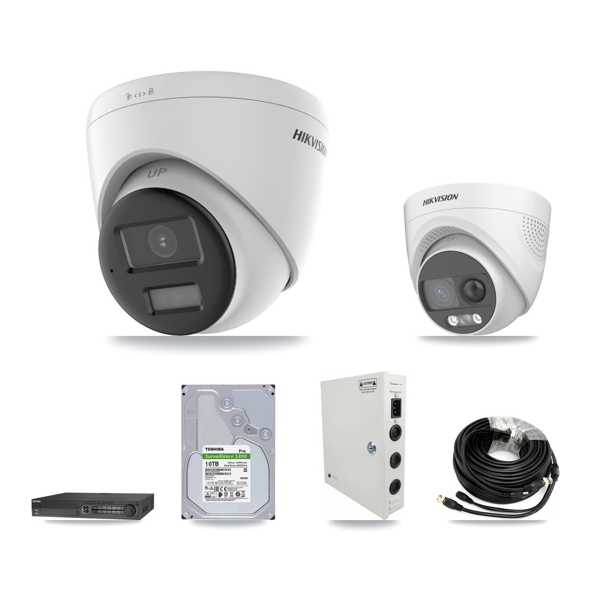 Hikvision 32-Channel 5MP CCTV Kit — 1 DS-2CE72KF3T-PIRXO + 31 DS-2CE78K0T-LPTS Turret Cameras + 10TB Recording (DS-7332HQHI-K4 Recorder)