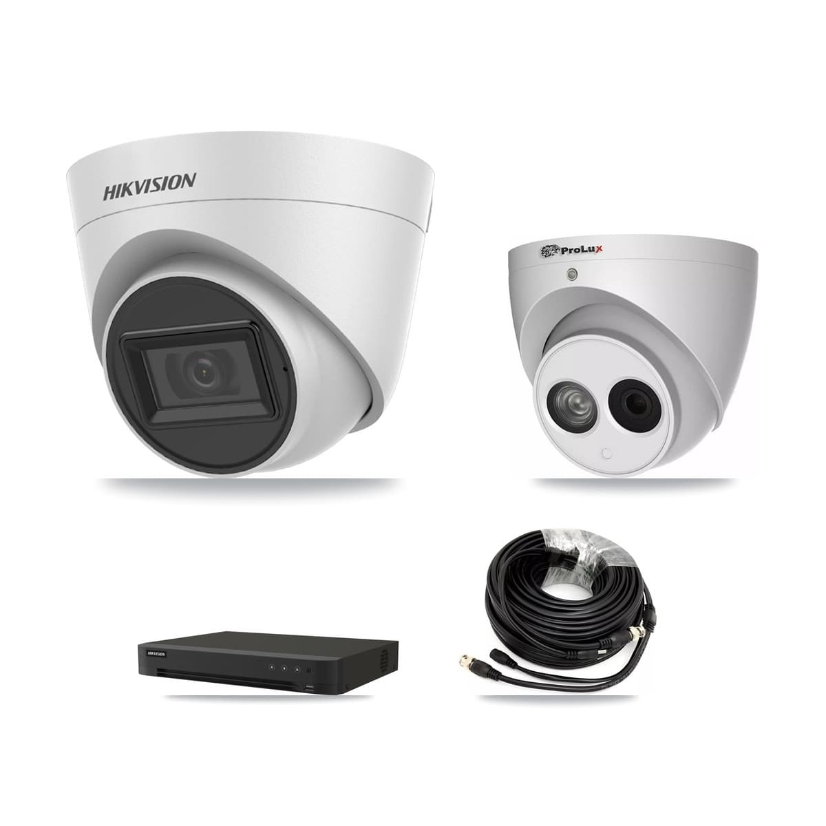 Hikvision & Prolux 16-Channel 4MP – 5MP CCTV Kit — 5 White 5MP + 1 4MP Turret Cameras + 8TB Recording (IDS-7216HQHI Recorder) - Image 1