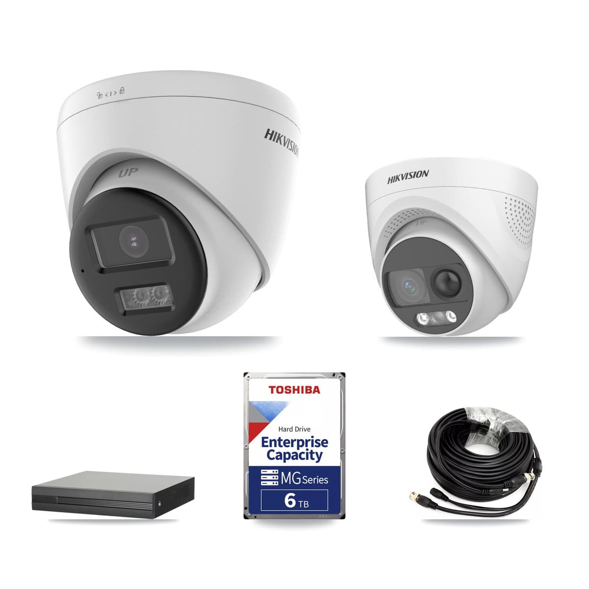 Hikvision 8-Channel 5MP CCTV Kit — 1 DS-2CE72KF3T + 4 DS-2CE78K0T Turret Cameras + 6TB Recording (XVR-3108HS Recorder) - Image 1