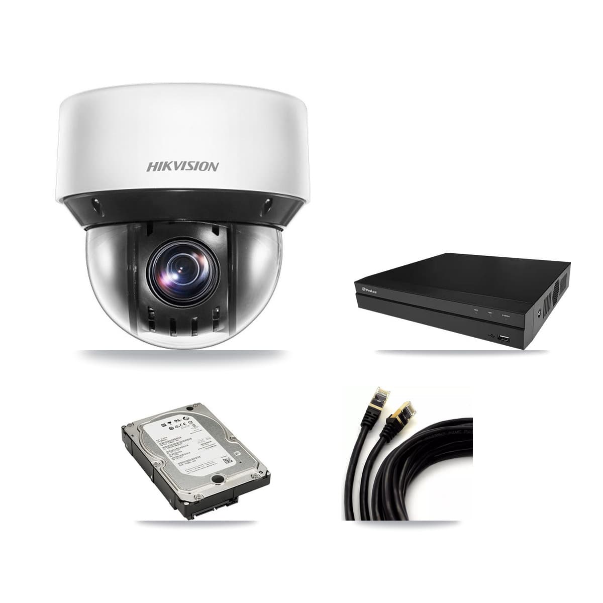 Hikvision & Prolux 8-Channel 4MP CCTV Kit — 4 DS-2DE4A425IW PTZ Cameras + 5TB Recording - Image 1